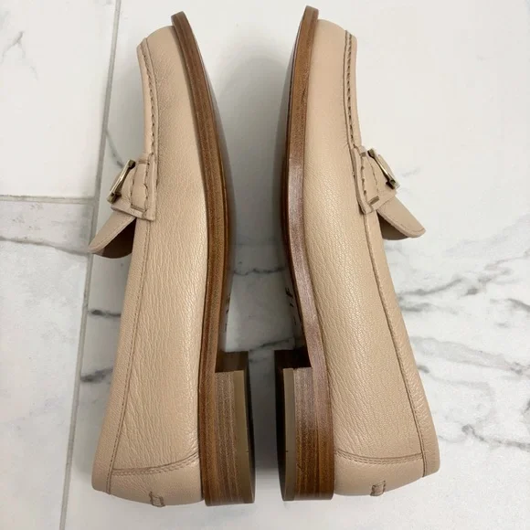 Salvatore Ferragamo Ofelia Leather Loafers Womens 7.5 C Beige Gold - Picture 6 of 10